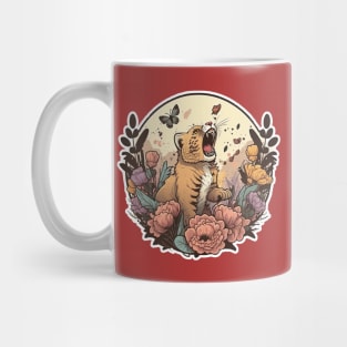 Roaring Water Colour Lion Mug